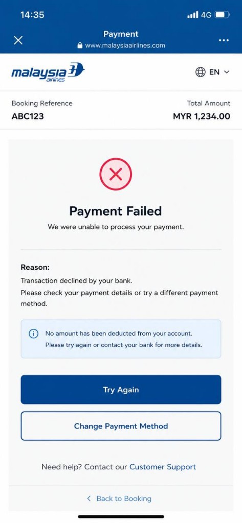 Payment Failed